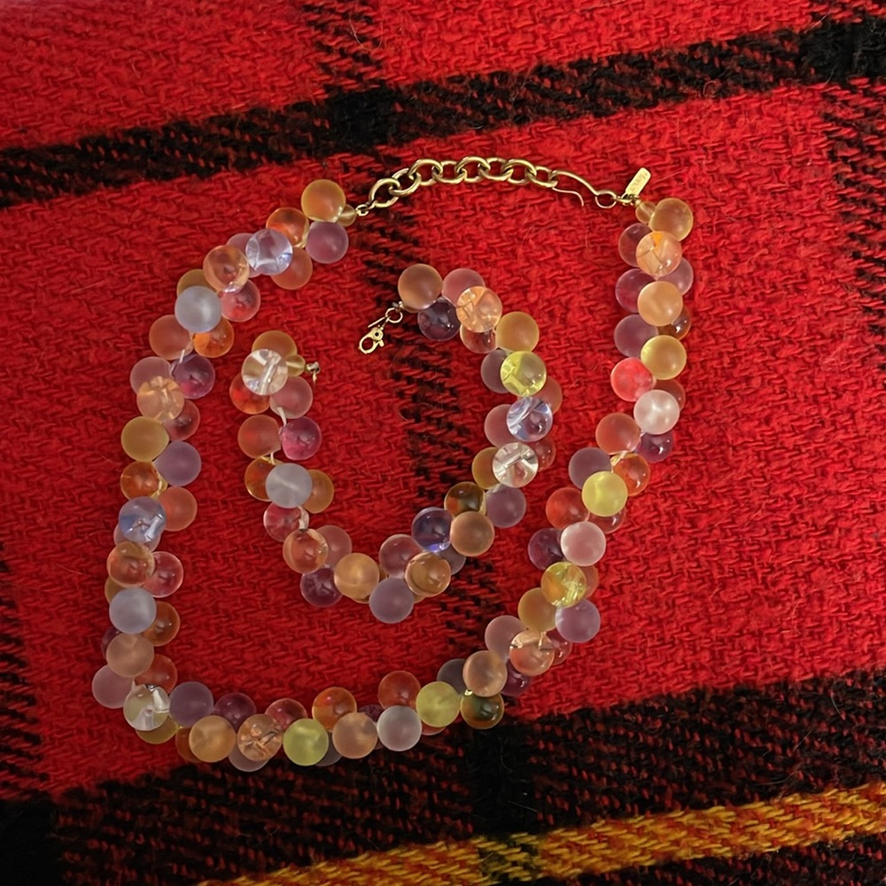 Prelove Monet multicolor necklace n bracelet. Beautiful set. N 19” B 8”